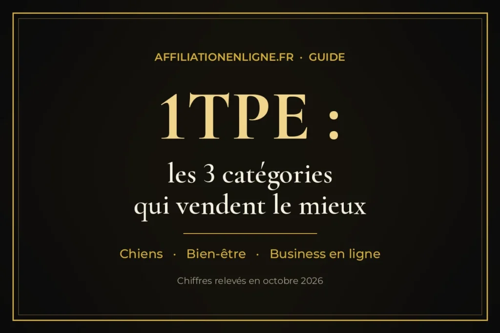 1TPE : les 3 catégories qui vendent le mieux, chiens, bien-être, business en ligne