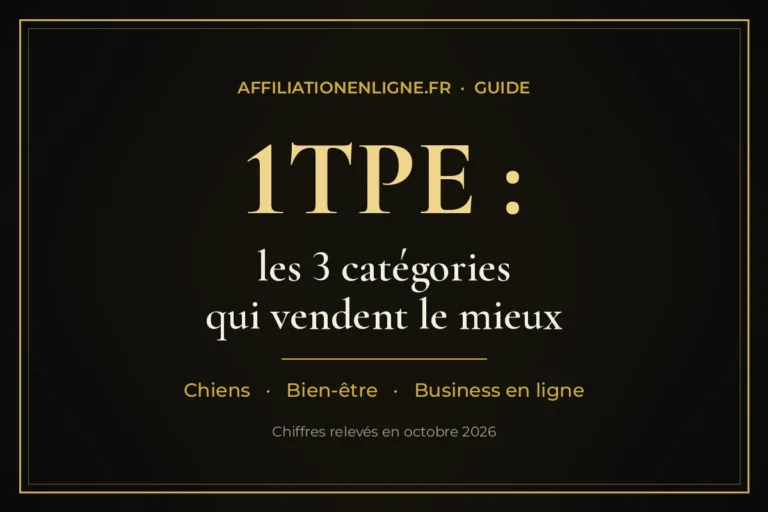 1TPE : les 3 catégories qui vendent le mieux, chiens, bien-être, business en ligne