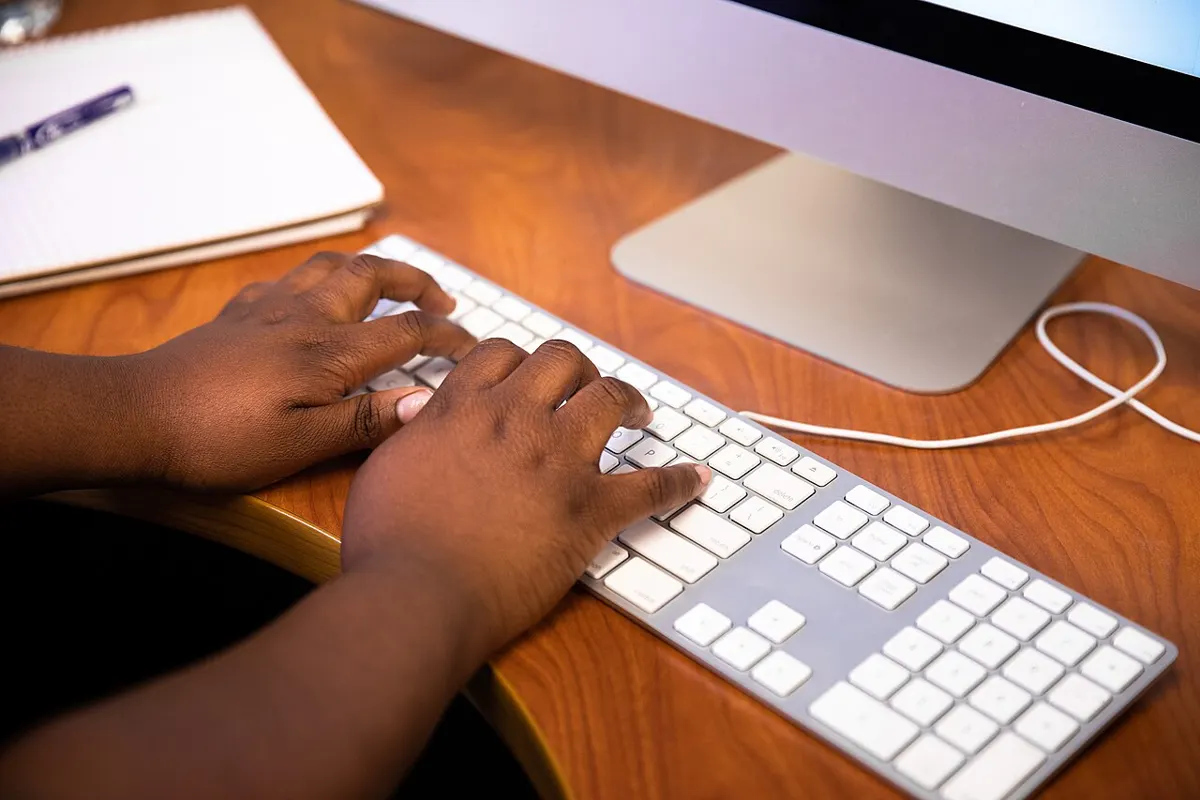 Clavier d'ordinateur en gros plan